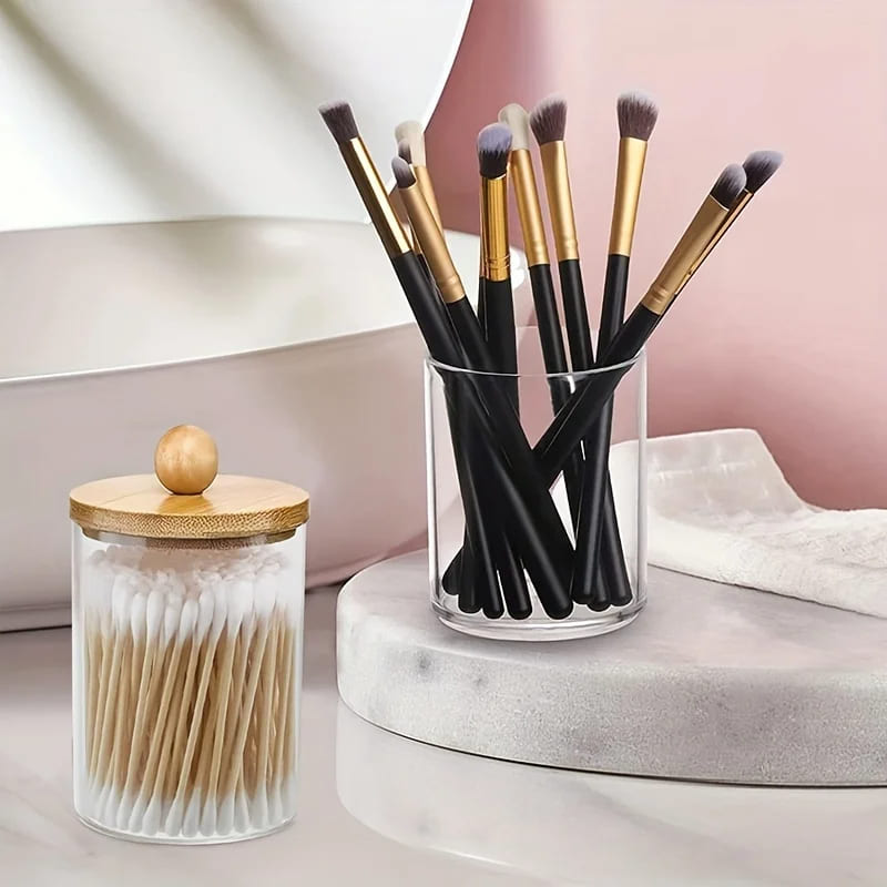 Kit Organizador de Algodão e Cotonete em Acrílico - Praticidade e Estilo para Banheiro