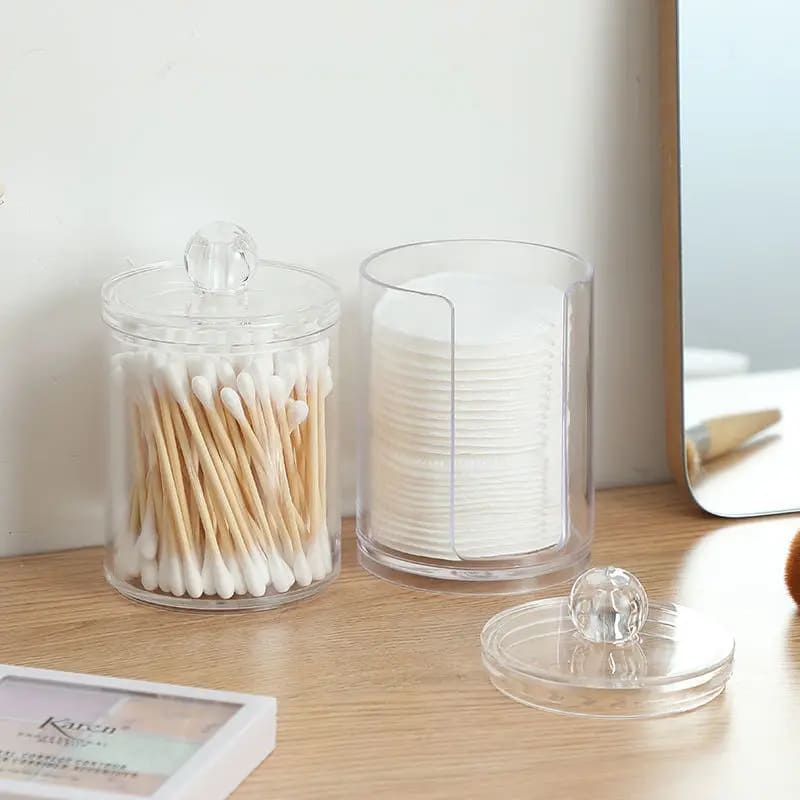 Kit Organizador de Algodão e Cotonete em Acrílico - Praticidade e Estilo para Banheiro