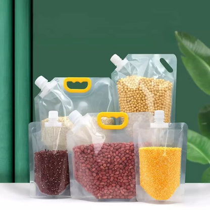 Kit com 10 Sacos de Armazenamento para Alimentos - Dispenser Prático e Reutilizável