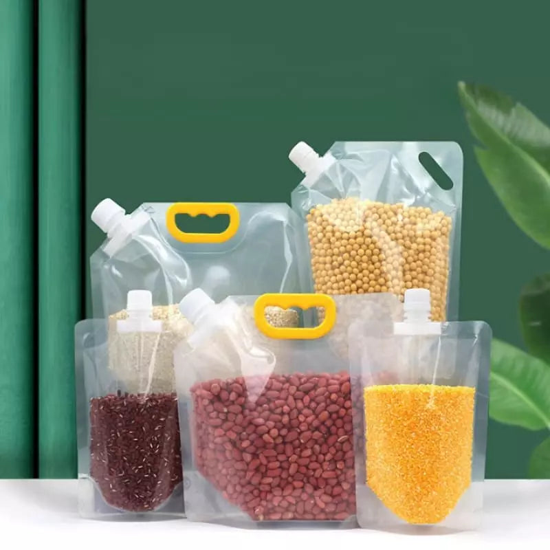 Kit com 10 Sacos de Armazenamento para Alimentos - Dispenser Prático e Reutilizável