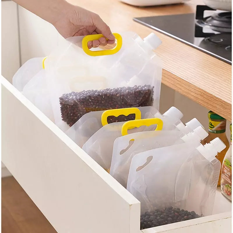 Kit com 10 Sacos de Armazenamento para Alimentos - Dispenser Prático e Reutilizável
