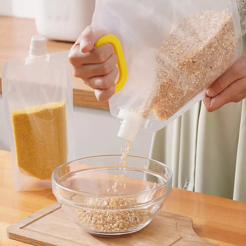 Kit com 10 Sacos de Armazenamento para Alimentos - Dispenser Prático e Reutilizável