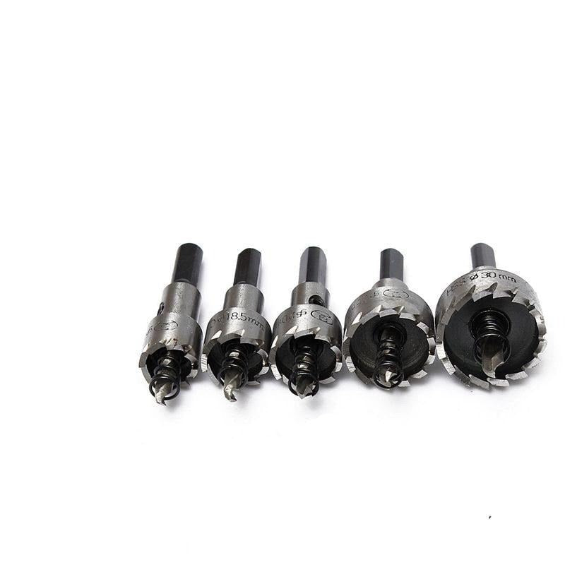 Kit de 5 Brocas Serra Copo de Titânio para Corte em Ferro, Aço e Metal