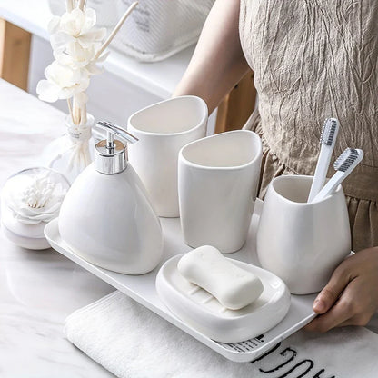 Kit de Acessórios para Banheiro Sofisticado 5 Peças - Conjunto Completo para Decoração