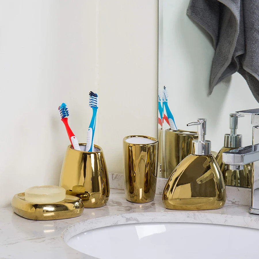 Kit de Acessórios para Banheiro Sofisticado 5 Peças - Conjunto Completo para Decoração