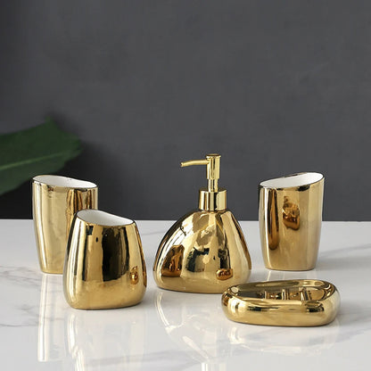 Kit de Acessórios para Banheiro Sofisticado 5 Peças - Conjunto Completo para Decoração