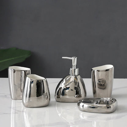 Kit de Acessórios para Banheiro Sofisticado 5 Peças - Conjunto Completo para Decoração