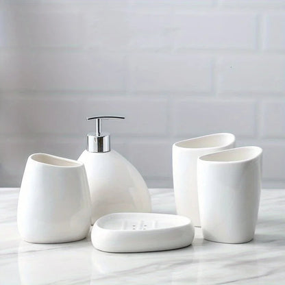 Kit de Acessórios para Banheiro Sofisticado 5 Peças - Conjunto Completo para Decoração