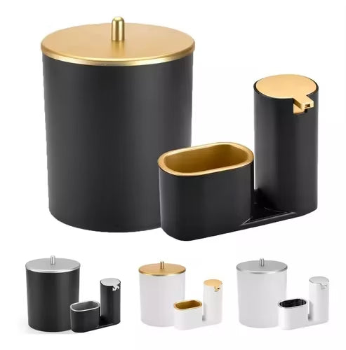 Kit de Lixeira para Cozinha 5L com Dispenser de Detergente Luxo