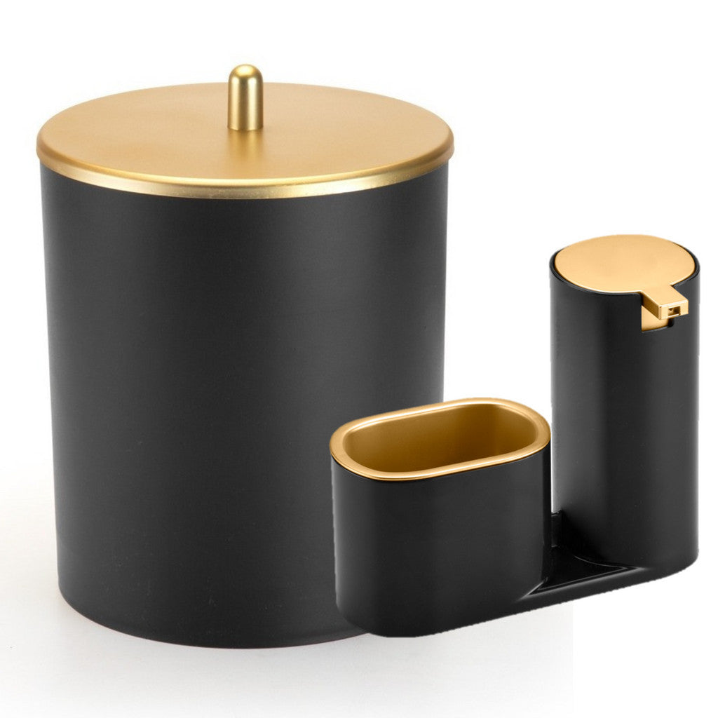 Kit de Lixeira para Cozinha 5L com Dispenser de Detergente Luxo