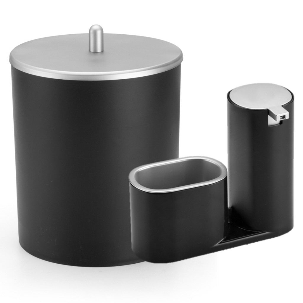 Kit de Lixeira para Cozinha 5L com Dispenser de Detergente Luxo
