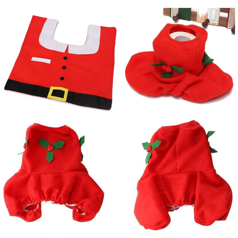 Kit de Tapetes de Banheiro para Decoração de Natal - Conjunto Festivo