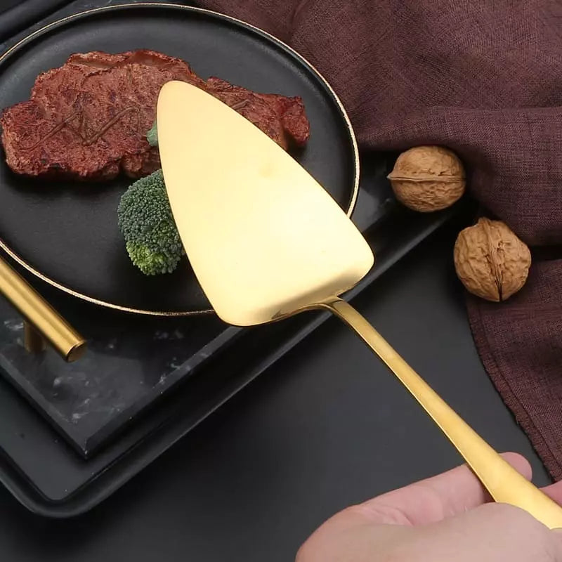 Kit de Utensílios de Cozinha em Inox Dourado - 6 Peças