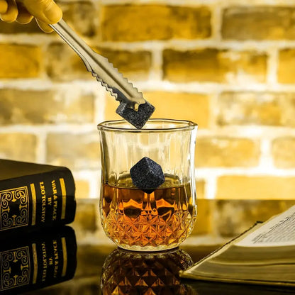 Kit de Whisky com Copos, Cubos de Gelo e Pegador para Bar em Casa