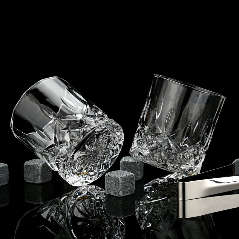 Kit de Whisky com Copos, Cubos de Gelo e Pegador para Bar em Casa