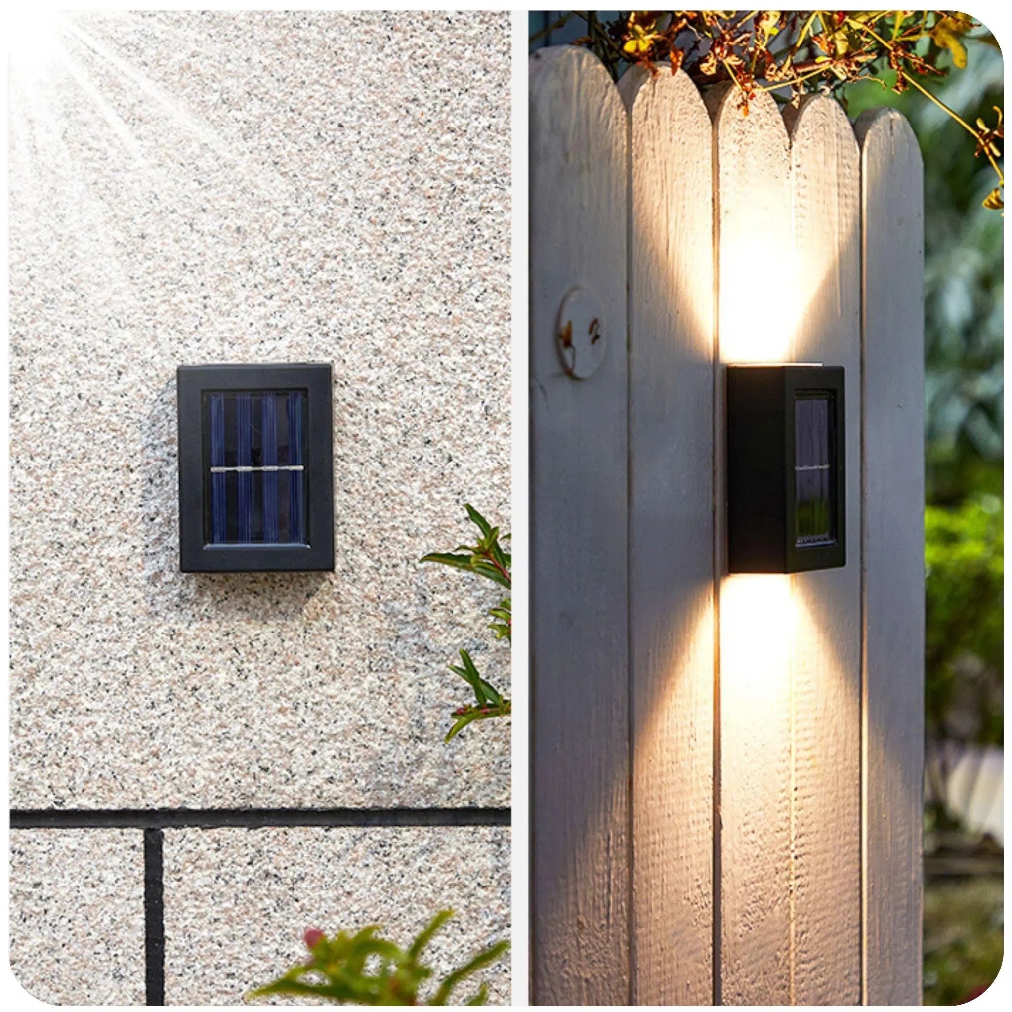 Lâmpada Solar Arandela Impermeável para Decoração de Exteriores