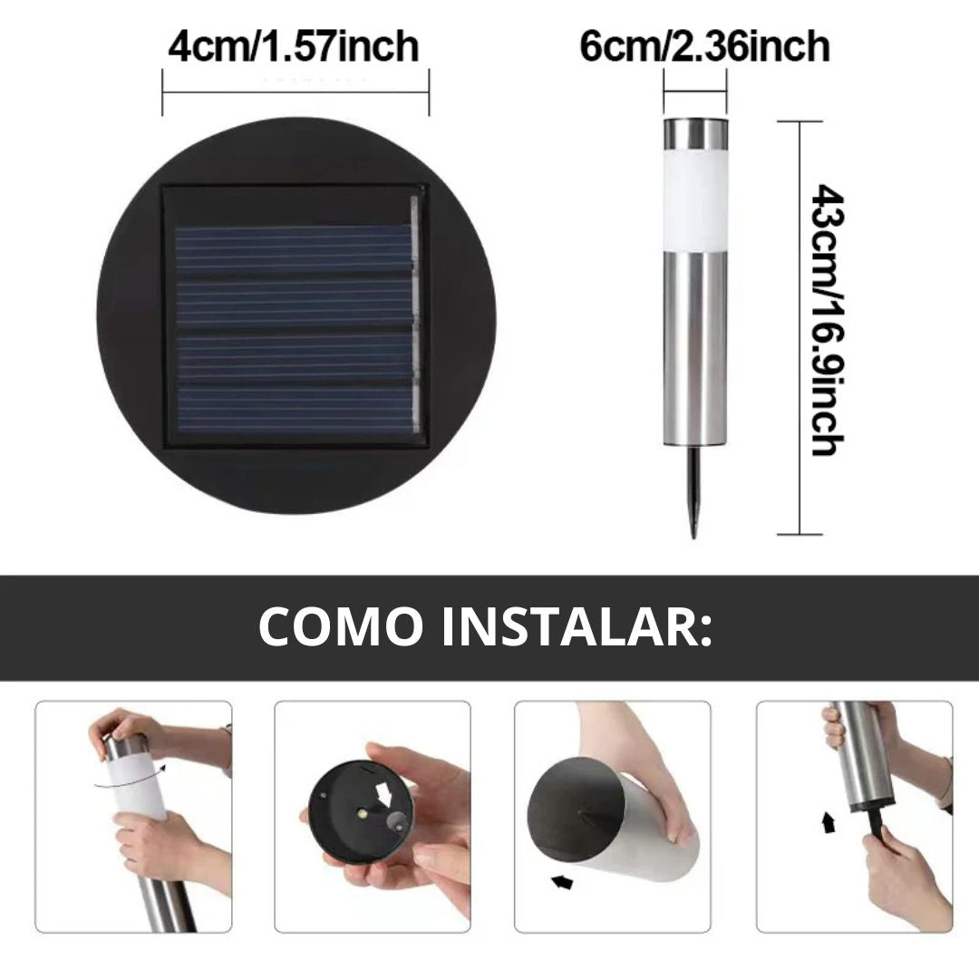 Lanterna Solar para Jardim Impermeável - Iluminação Externa Eficiente