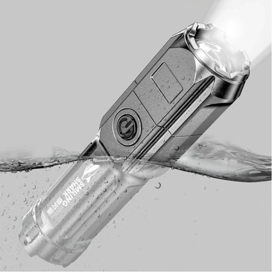Lanterna Tática Portátil LED Recarregável USB Ultra Potente para Camping e Emergências