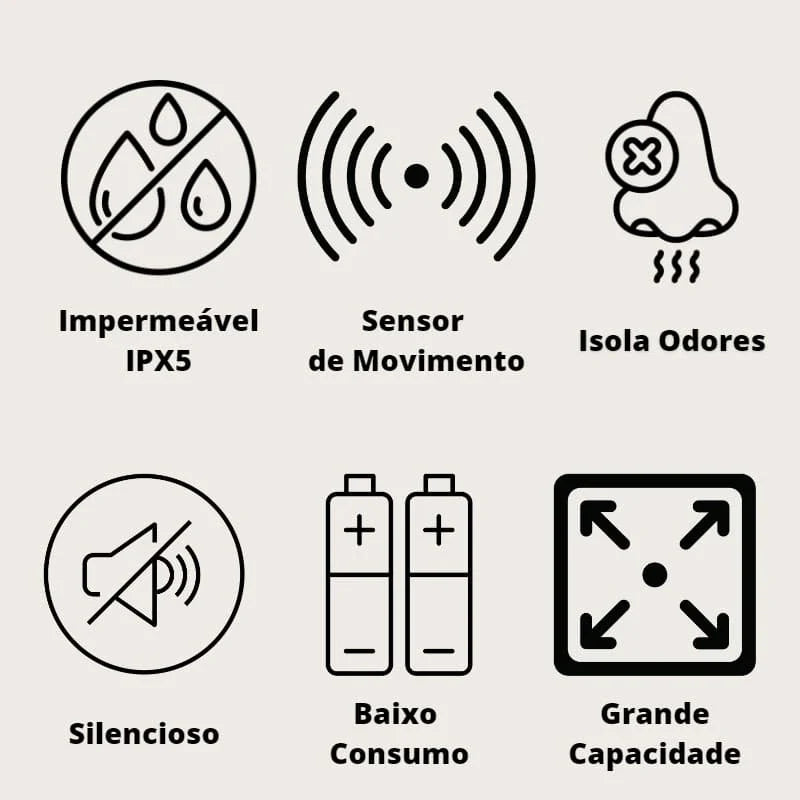 Lixeira Automática Colorida para Banheiro e Cozinha