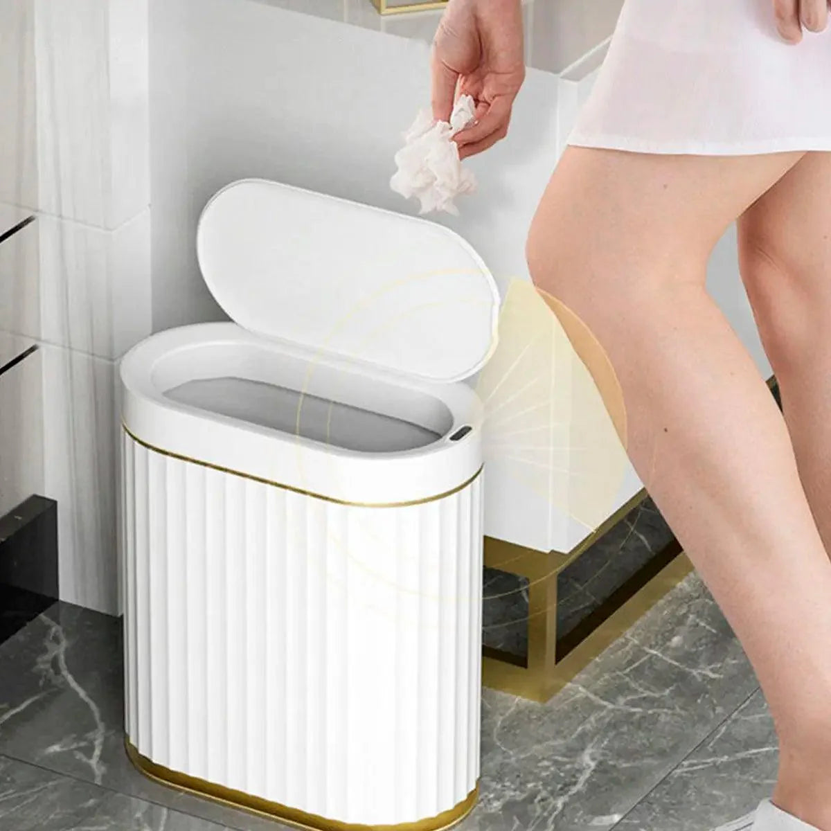 Lixeira Automática com Sensor para Banheiro - Sem Contato, 5 Litros