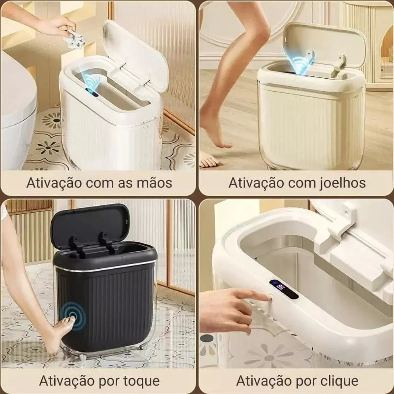 Lixeira Automática com Sensor para Banheiro e Cozinha em Acrílico