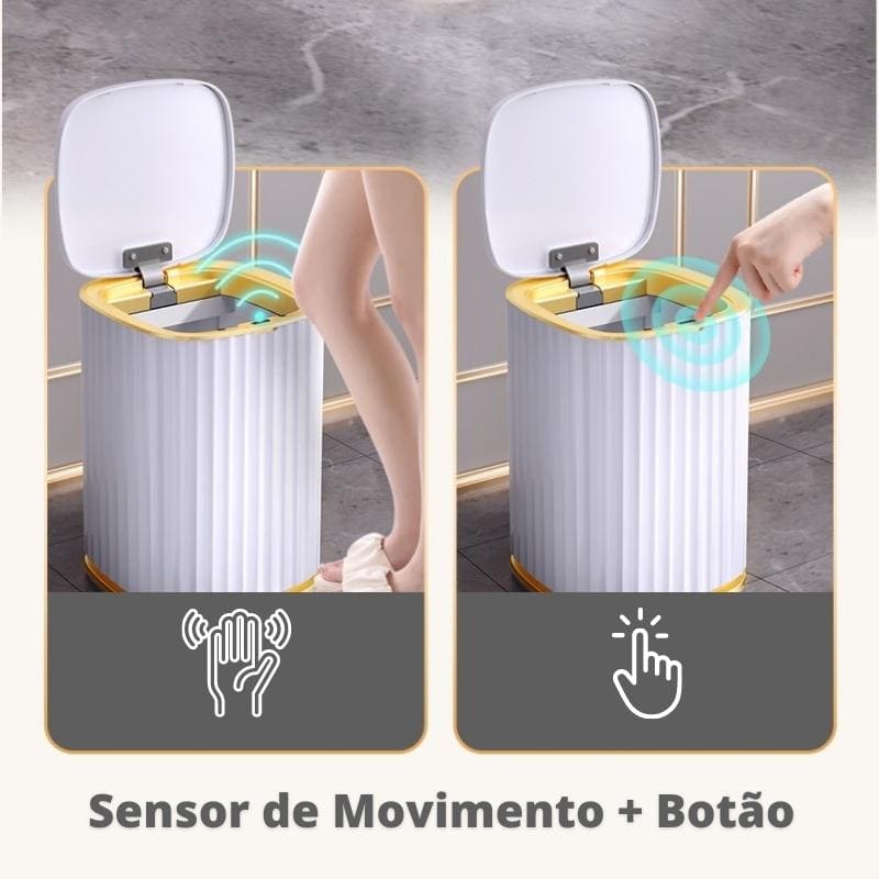 Lixeira Automática para Banheiro e Cozinha com Sensor Inteligente