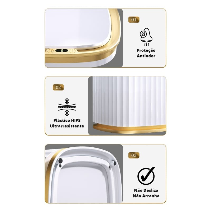 Lixeira Automática para Banheiro e Cozinha com Sensor Inteligente