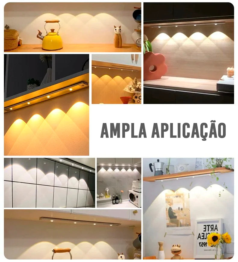 Luminária LED Sem Fio para Armário com Sensor de Movimento