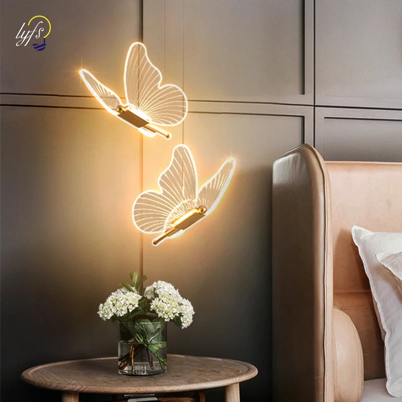 Luminária Pendente Borboleta em Cristal para Iluminação Decorativa
