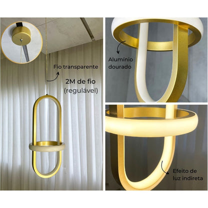 Luminária Pendente Estilo Nórdico Contemporâneo para Iluminação de Ambientes