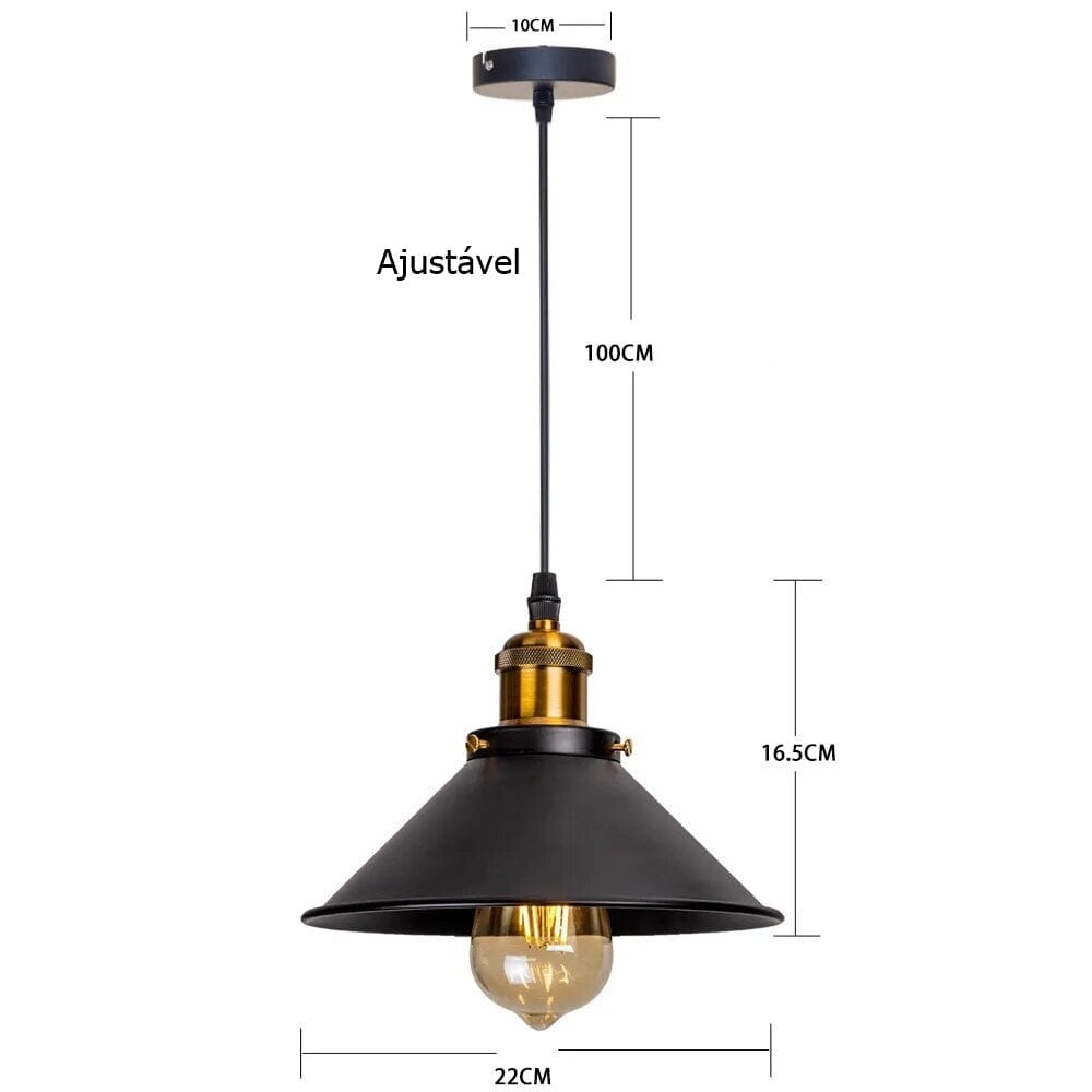 Luminária Pendente Vintage Retrô para Cozinha e Balcão