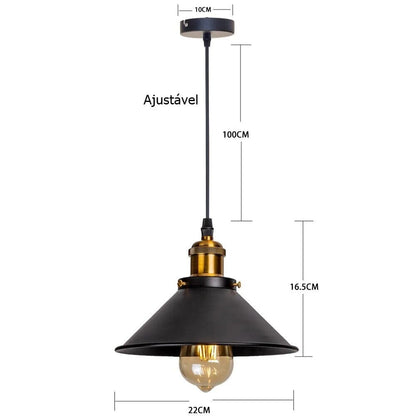 Luminária Pendente Vintage Retrô para Cozinha e Balcão
