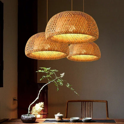Luminária Pendente de Bambu Organic Loom - Design Sustentável e Elegante