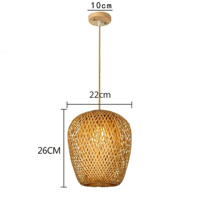 Luminária Pendente de Bambu e Rattan - Iluminação Decorativa para Ambientes