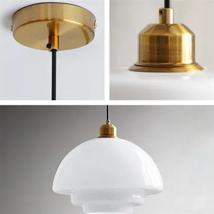 Luminária Pendente de Vidro Branco - Luminária Art Glass Elegante para Iluminação de Ambientes