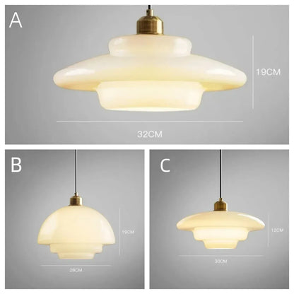 Luminária Pendente de Vidro Branco - Luminária Art Glass Elegante para Iluminação de Ambientes
