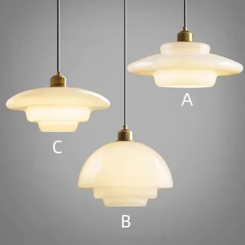 Luminária Pendente de Vidro Branco - Luminária Art Glass Elegante para Iluminação de Ambientes