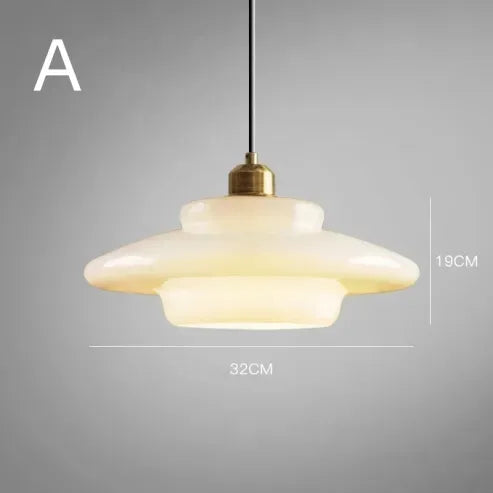 Luminária Pendente de Vidro Branco - Luminária Art Glass Elegante para Iluminação de Ambientes