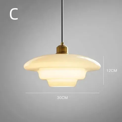 Luminária Pendente de Vidro Branco - Luminária Art Glass Elegante para Iluminação de Ambientes