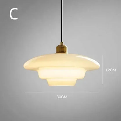 Luminária Pendente de Vidro Branco - Luminária Art Glass Elegante para Iluminação de Ambientes