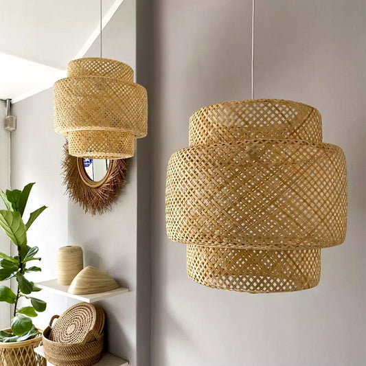 Luminária Pendente em Bambu Natural - Design Elegante para Decoração