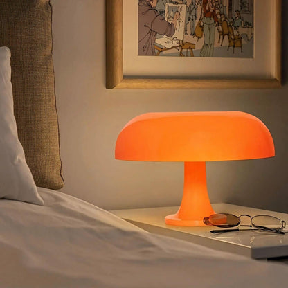 Luminária de Mesa Estilo Cogumelo na Cor Laranja