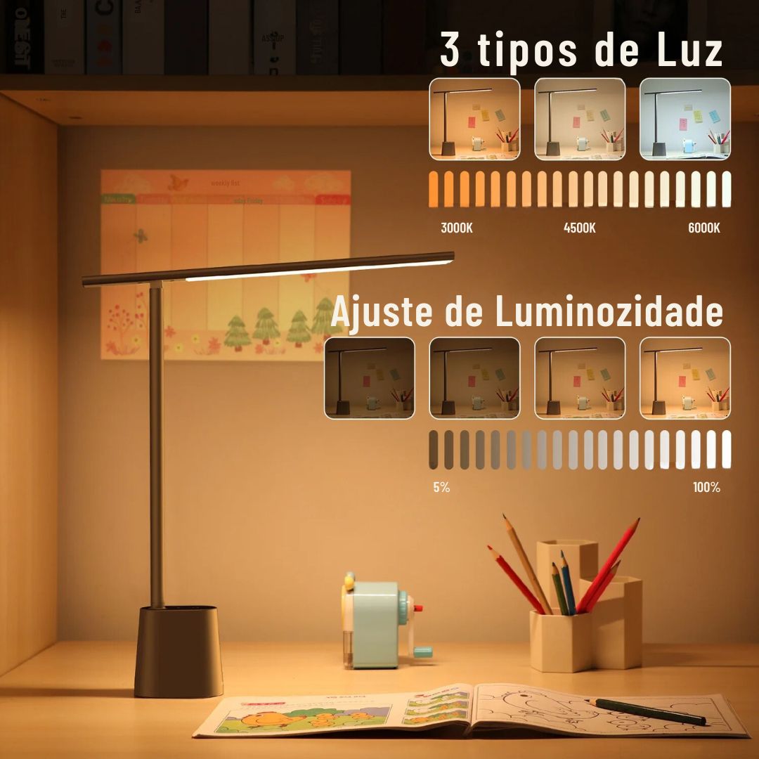 Luminária de Mesa Inteligente com Ajuste Automático de Luz - Baseus