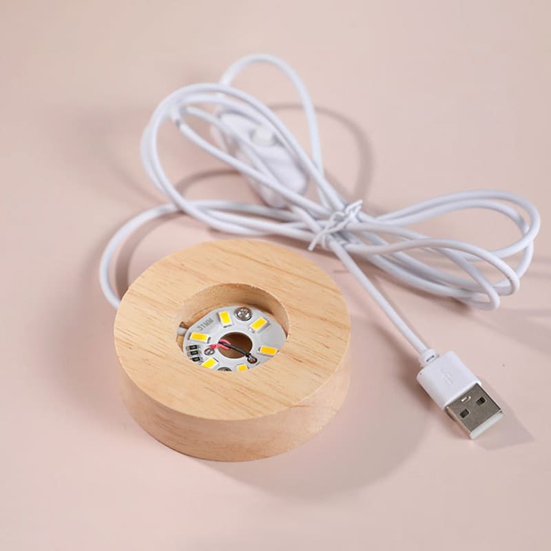 Luminária de Mesa LED 3D Bola Cristal - Luz Noturna Decorativa