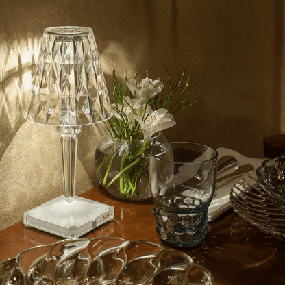 Luminária de Mesa LED Diamante USB 3 em 1 Sem Fio - Iluminação Moderna e Portátil