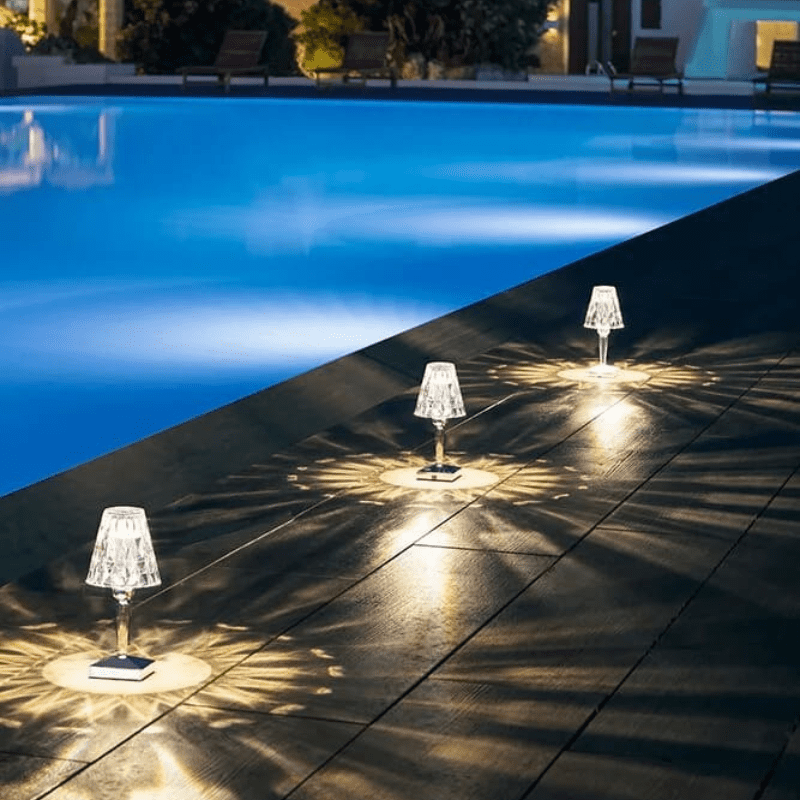 Luminária de Mesa LED Diamante USB 3 em 1 Sem Fio - Iluminação Moderna e Portátil