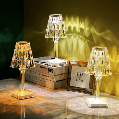 Luminária de Mesa LED Diamante USB 3 em 1 Sem Fio - Iluminação Moderna e Portátil