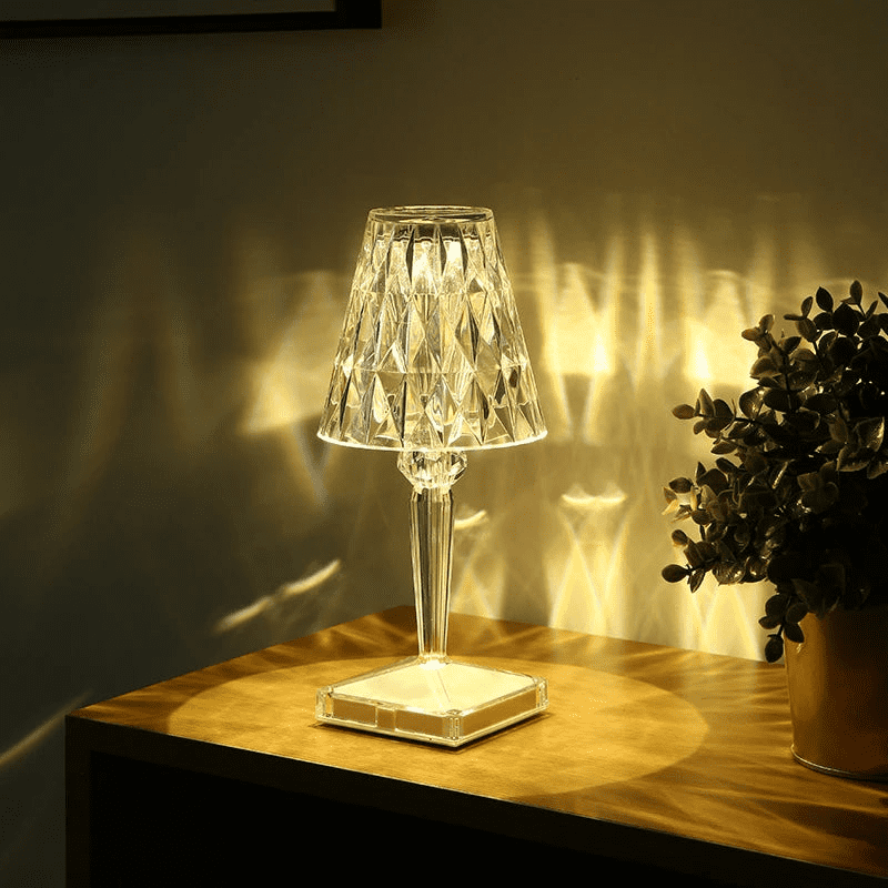 Luminária de Mesa LED Diamante USB 3 em 1 Sem Fio - Iluminação Moderna e Portátil