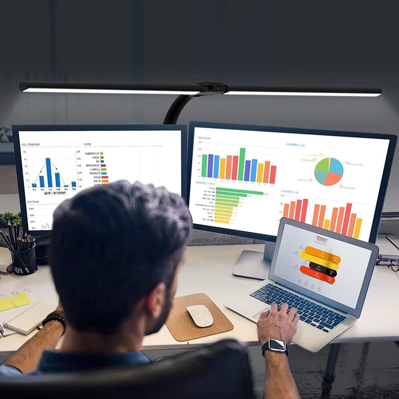 Luminária de Mesa LED Flexível para Escritório em Alumínio