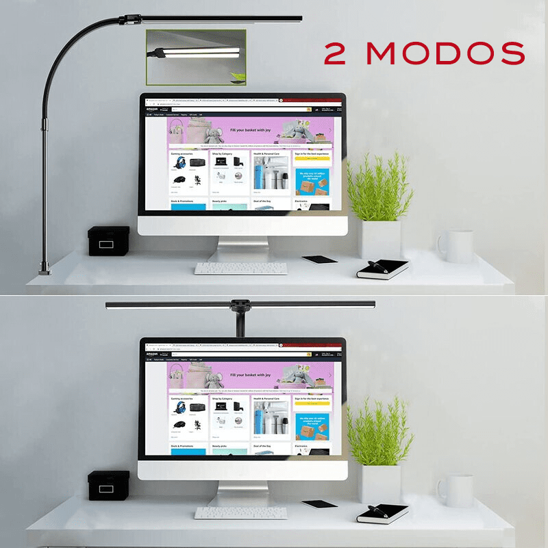 Luminária de Mesa LED Flexível para Escritório em Alumínio